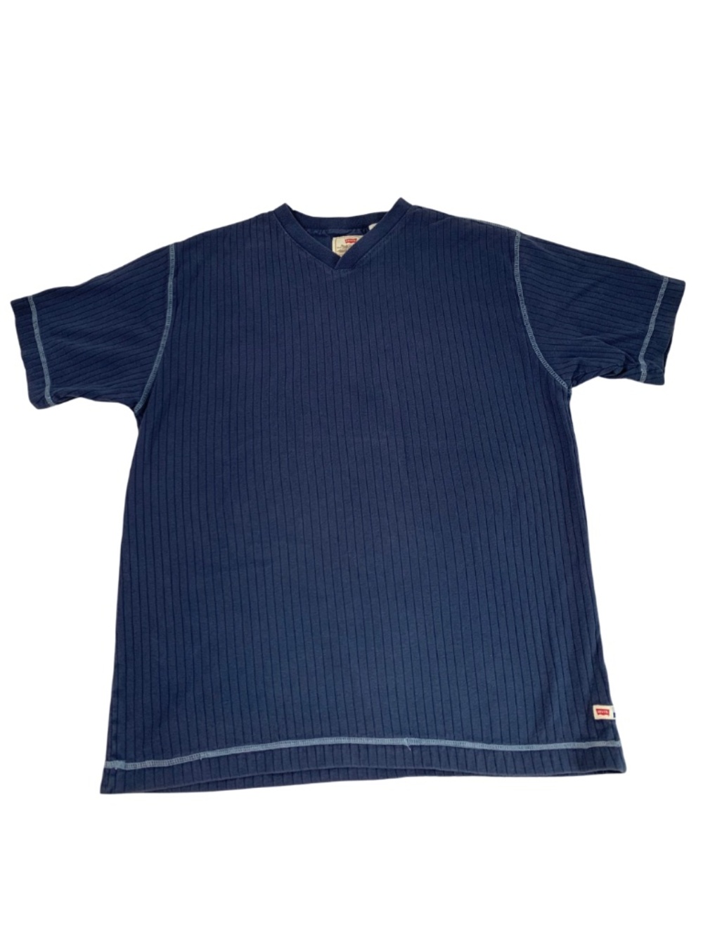 Levi's Blue Cotton Ribbed T-Shirt Men's M Short Sleeves Gorpcore Travel Vintage